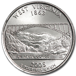 2005 P Washington Quarter West Virginia Value - APMEX